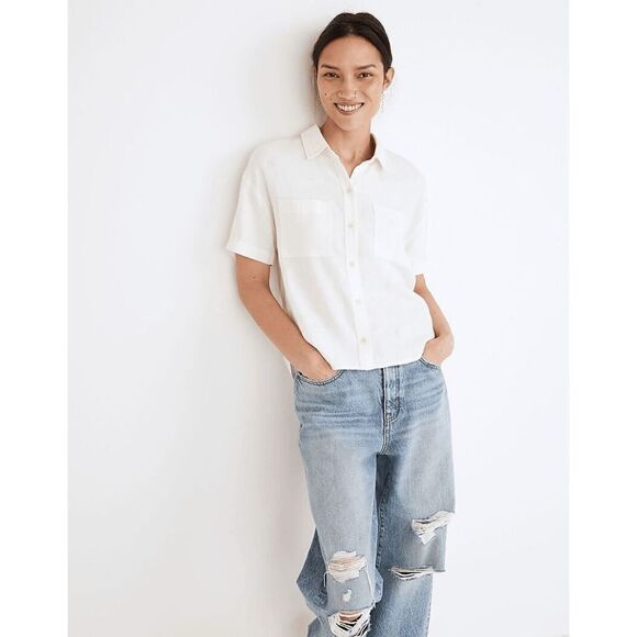 Madewell Breezewoven Beachside Shirttail Top size Small - Picture 2 of 10